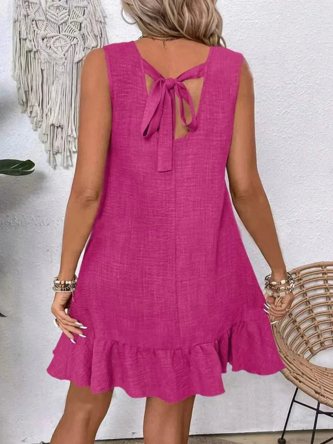 Sleeveless Ruffle Hem Dress