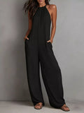 Sleeveless Wide Leg Jumpsuit Black / S