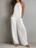 Sleeveless Wide Leg Jumpsuit White / S