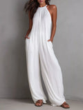 Sleeveless Wide Leg Jumpsuit White / S