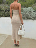 Slit Knitted Tube Maxi Dress