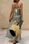 Spaghetti Strap Maxi Dress with Contrast Trim