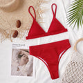 Ribbed Spaghetti Strap Bikini