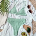 Ribbed Spaghetti Strap Bikini
