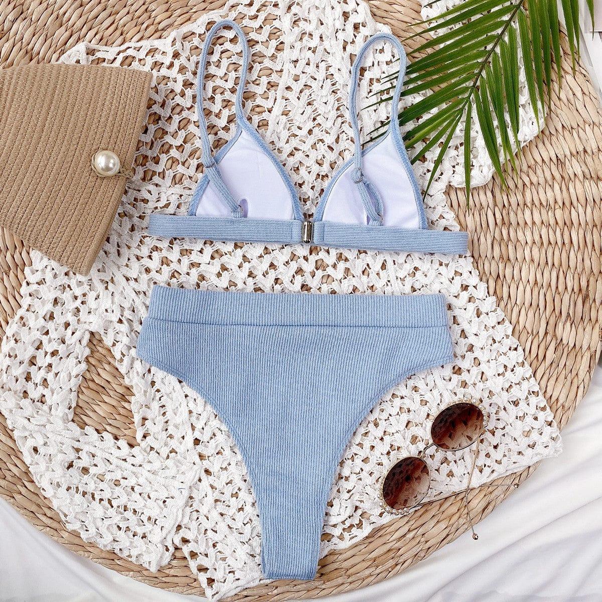 Ribbed Spaghetti Strap Bikini