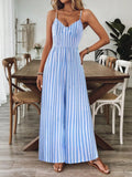 Spaghetti Strap Wide Leg Jumpsuit Light Blue / S