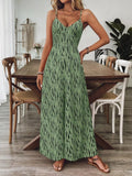Spaghetti Strap Wide Leg Jumpsuit Matcha Green / S