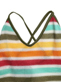 Striped Bodycon Knit Midi Dress