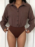 Striped Button-Up Bodysuit