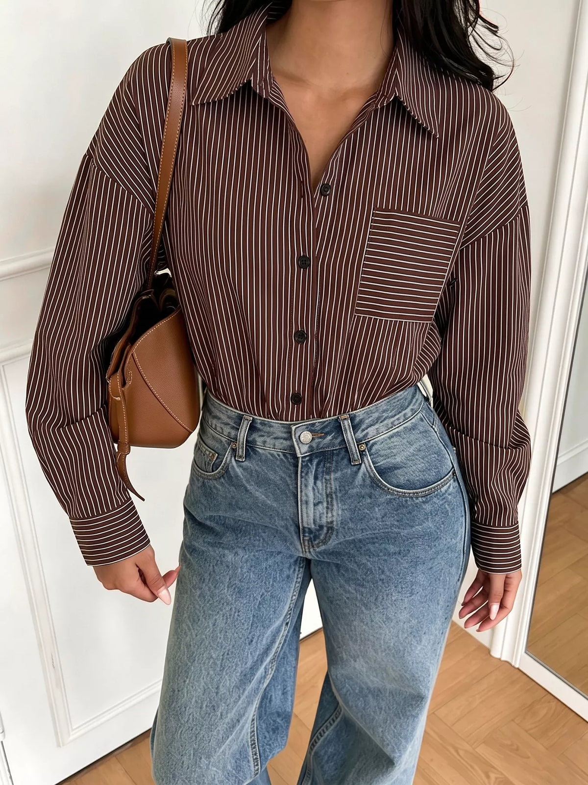 Body rayé boutonné