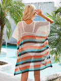 Angel Wings Striped Cutout Tassel Cover-Up