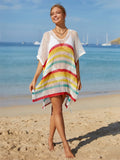 Angel Wings Striped Cutout Tassel Cover-Up