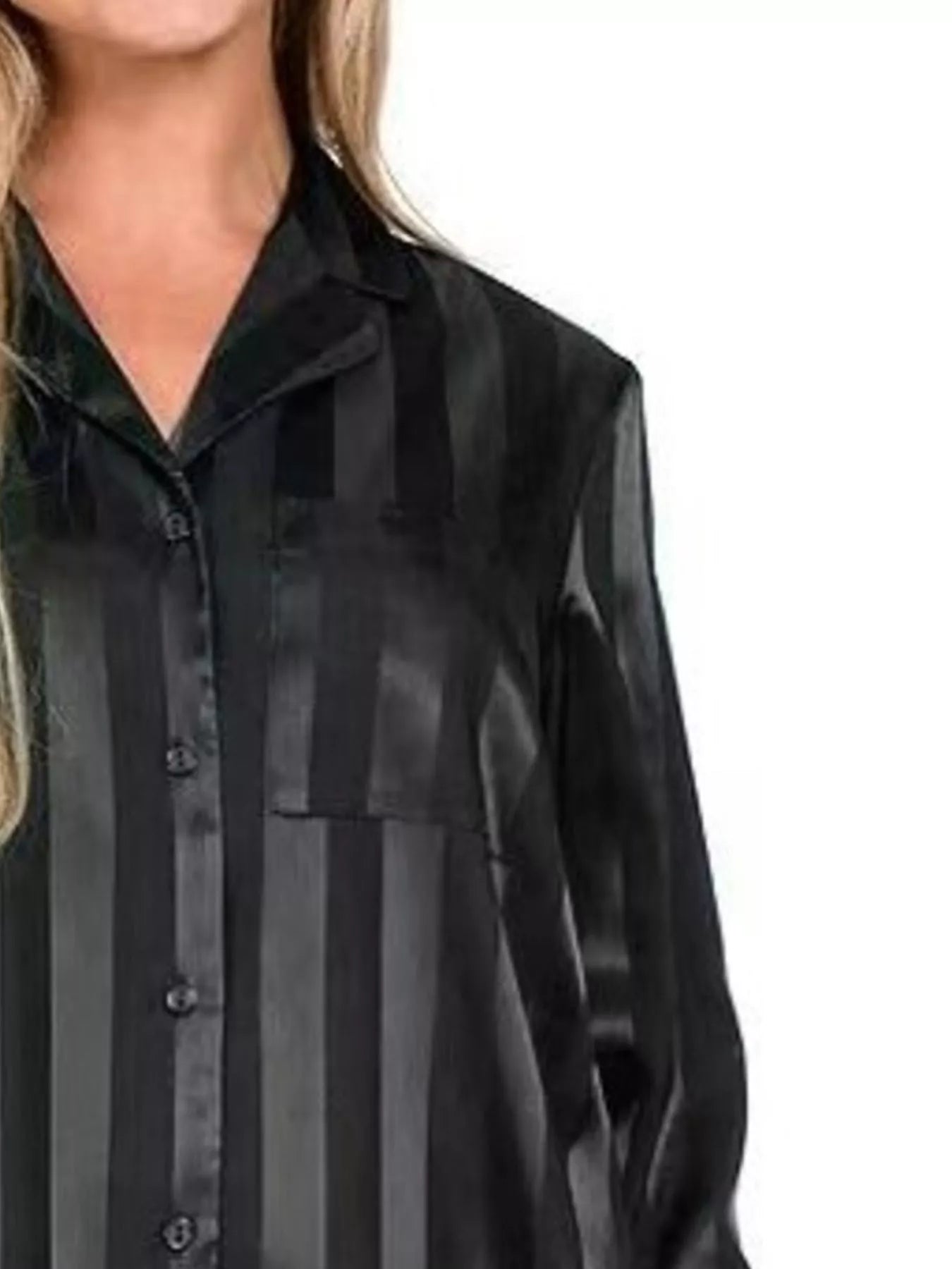 Striped Feather Trim Shirt and Shorts Lounge Set