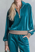 Striped Half Zip Top and Pants Set