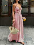 Striped Halter Neck Maxi Dress