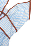 Striped Halter Neck Maxi Dress