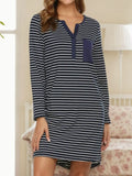 Striped Long Sleeve Lounge Dress for Women