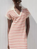 Striped Maxi Dress Scarlet / S