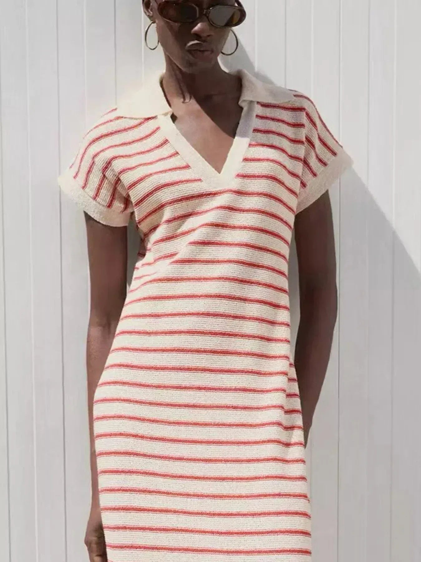 Striped Maxi Dress Scarlet / S