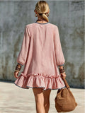 Striped Ruffle Hem Mini Dress