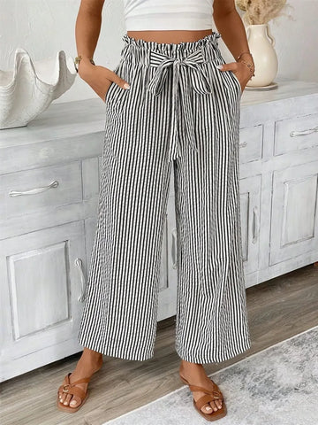 Plus Size Wide Leg Pants Black / S