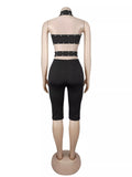 Studded Halter Cutout Romper