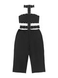 Studded Halter Cutout Romper