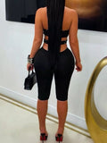 Studded Halter Cutout Romper