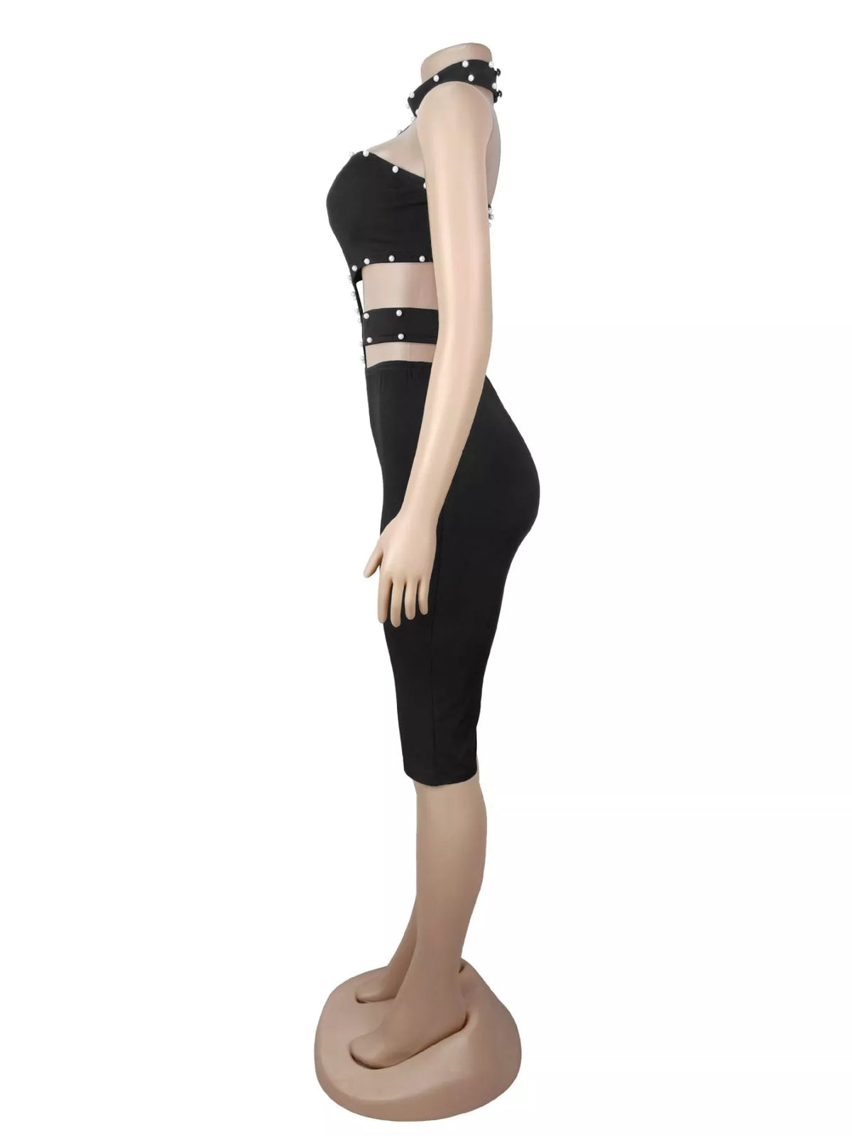 Studded Halter Cutout Romper