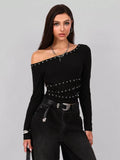Studded One Shoulder Top for Women