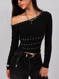 Studded One Shoulder Top for Women