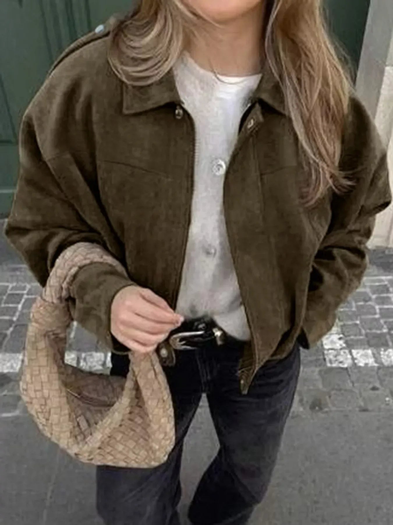 Cropped Suede Jacket