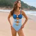 Sweetheart Color Block One Piece Swimsuit Royal Blue / S