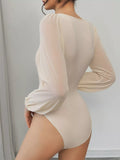 Sweetheart Neck Balloon Sleeve Bodysuit