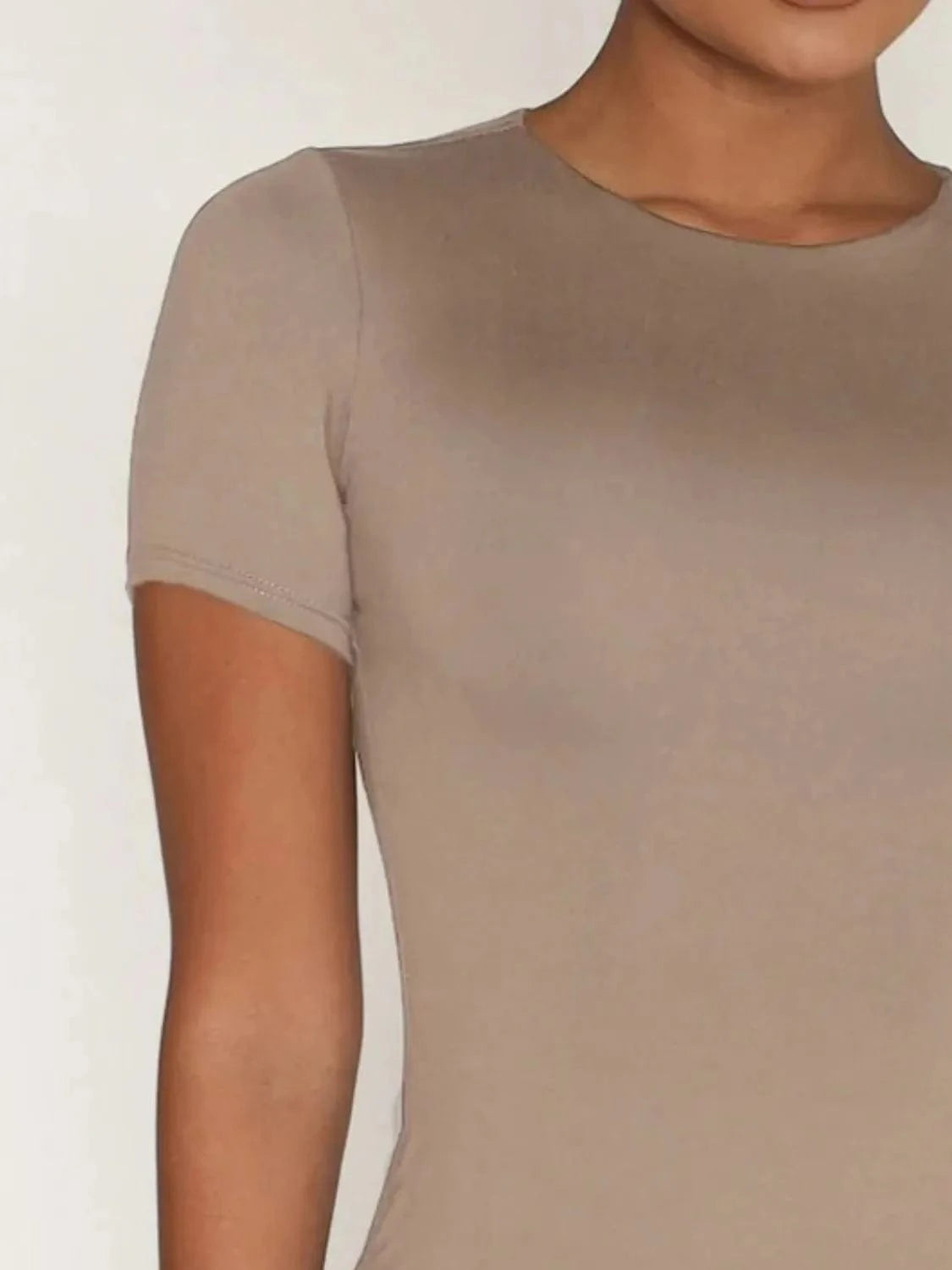 Round Neck Short Sleeve Swim Top swim tops