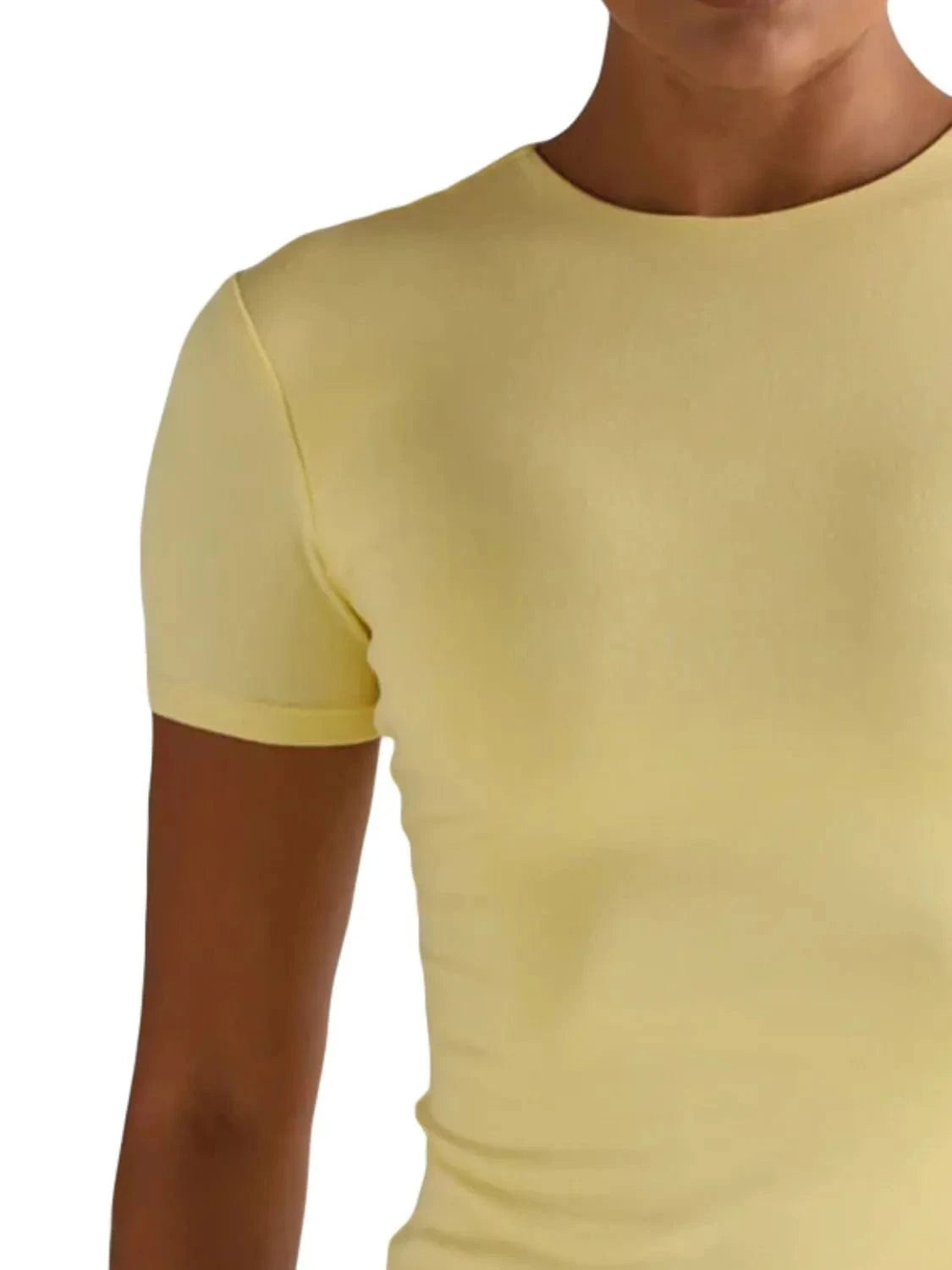 Round Neck Short Sleeve Swim Top swim tops