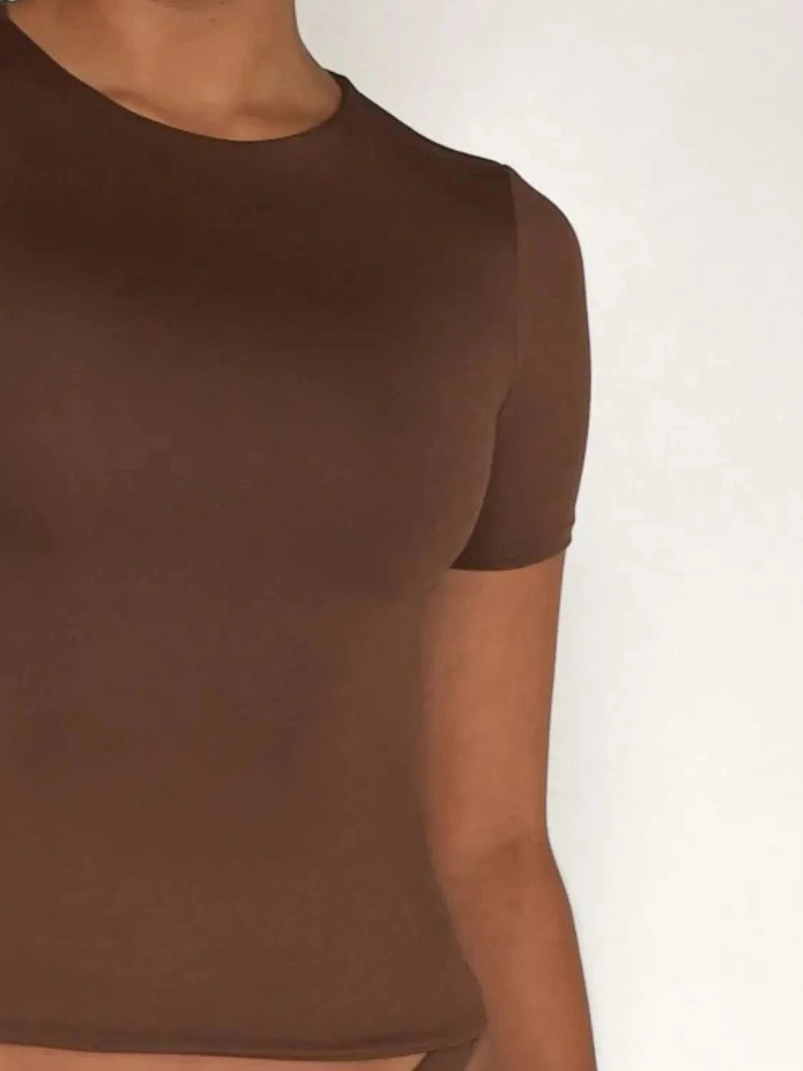 Round Neck Short Sleeve Swim Top swim tops