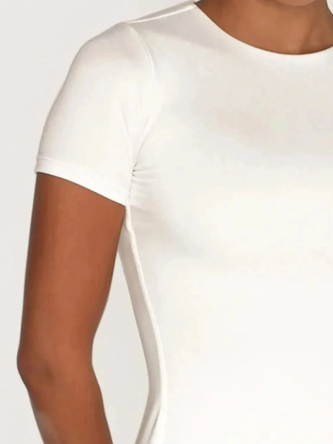 Round Neck Short Sleeve Swim Top swim tops