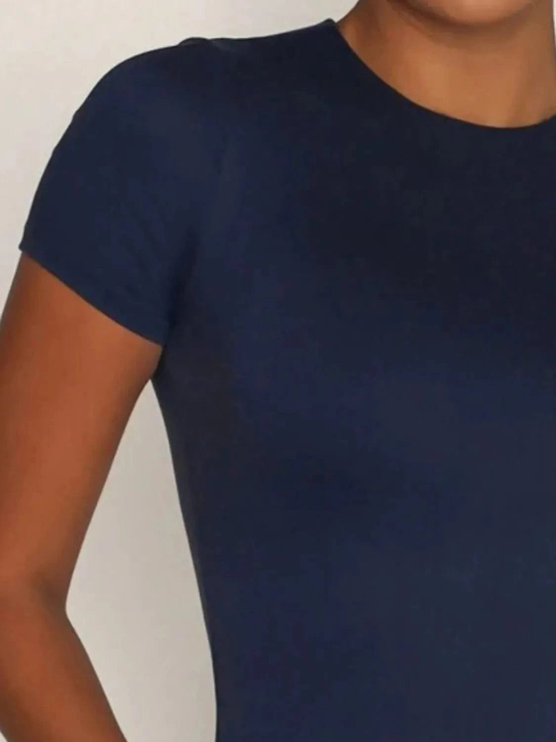 Round Neck Short Sleeve Swim Top swim tops