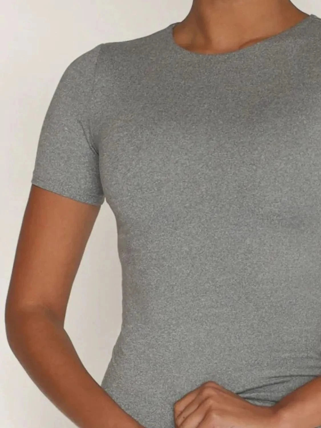 Round Neck Short Sleeve Swim Top swim tops