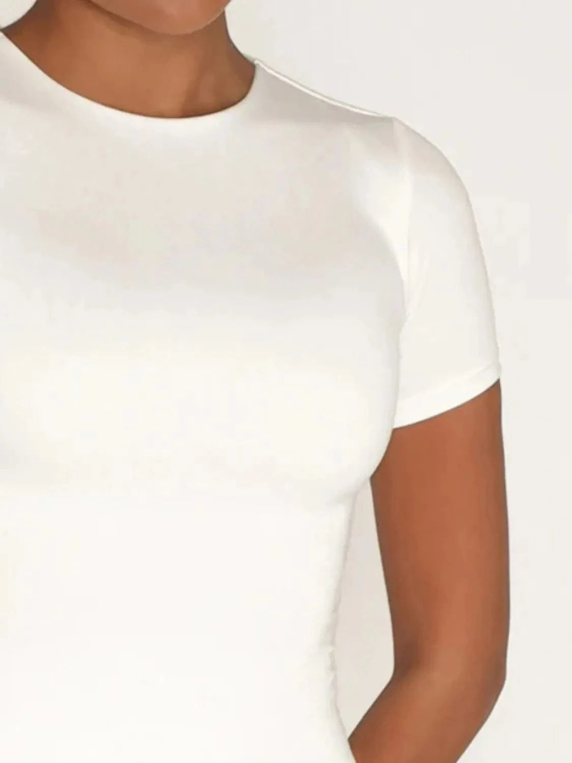 Round Neck Short Sleeve Swim Top swim tops