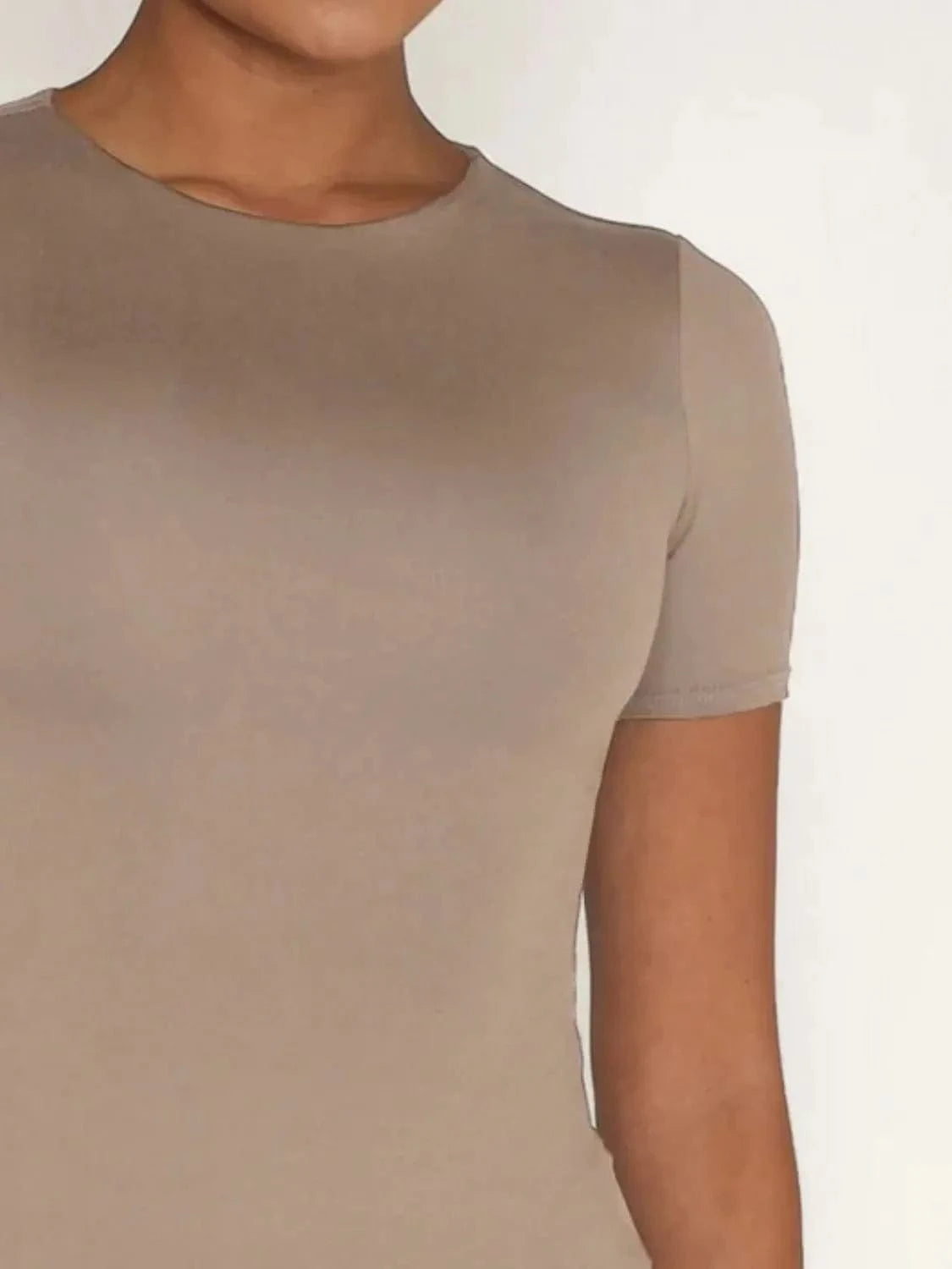 Round Neck Short Sleeve Swim Top swim tops