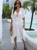 Swiss Dot Sheer Beach Cover Up Maxi Dress