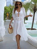 Swiss Dot Sheer Beach Cover Up Maxi Dress