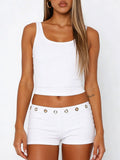 Wide Strap Tank and Shorts Set White / S