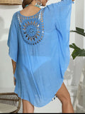 Tassel Crochet Round Neck Cover-Up