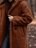 Teddy Bear Longline Hooded Coat for Women