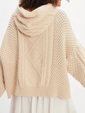 Texture Knit Long Sleeve Hooded Sweater