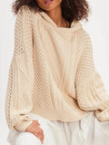 Texture Knit Long Sleeve Hooded Sweater