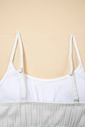 Textured Contrast Banding High Waist Bikini Set